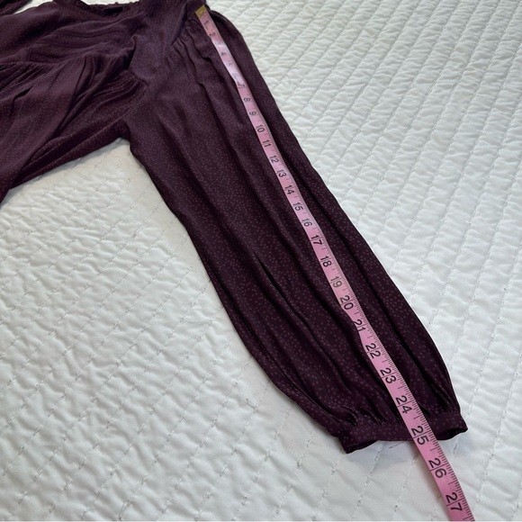 Gentle Fawn Burgundy Polka Dot With flare Long Sleeve Blouse - Picture 6 of 13